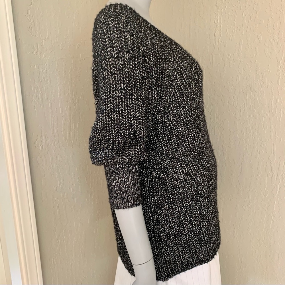 ALICE + OLIVIA Scoop Neck Sweater Black & Silver Metallic Alpaca Wool Knit M - Picture 7 of 15